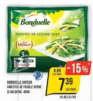 BONDUELLE VAPEUR AMESTEC DE FASOLE VERDE ȘI GALBENĂ