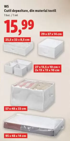 Cutii depozitare, din material textil