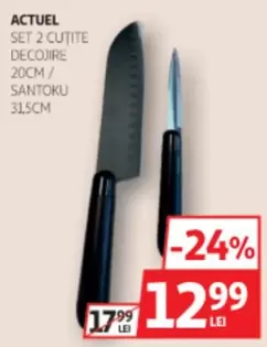 Actuel - SET 2 CUTITE DECOJIRE 20CM / SANTOKU 31,5CM