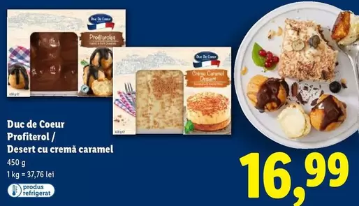 Profiterol/ Desert cu cremă caramel