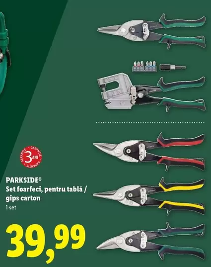 Set foarfeci, pentru tablă / gips carton