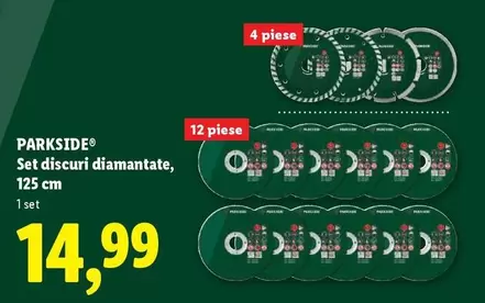 Set discuri diamantate, 125 cm