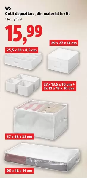 Cutii depozitare, din material textil