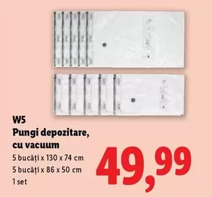 Pungi depozitare, cu vacuum