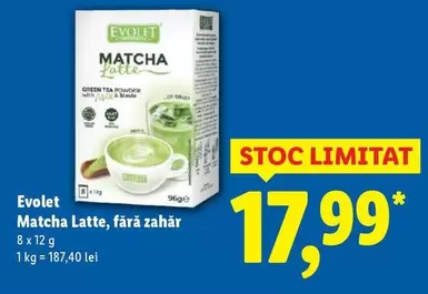 Matcha Latte, fără zahăr