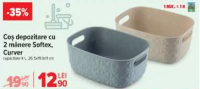 Coș depozitare cu 2 månere Softex
