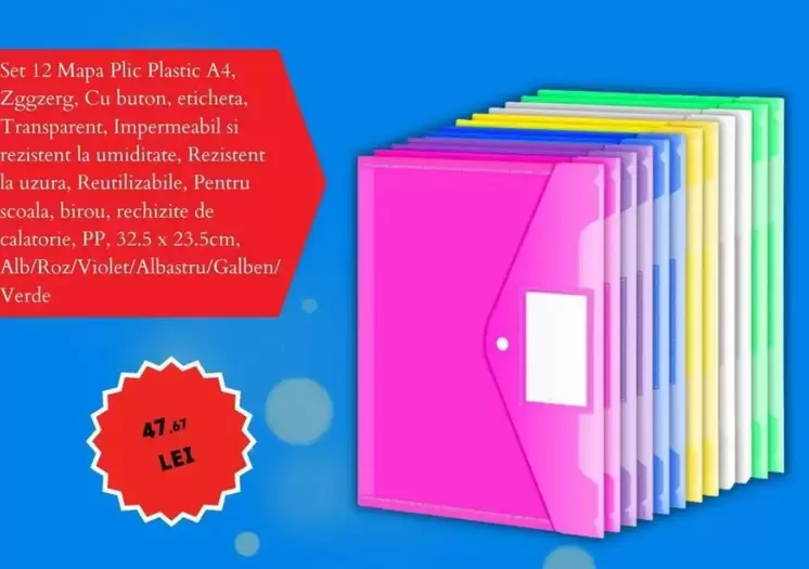 Mapa Plic Plastic A4
