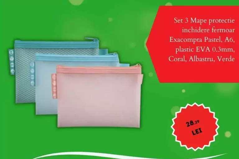Set 3 Mape protectie inchidere fermoar