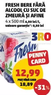 BERE FĂRĂ ALCOOL CU SUC DE ZMEURĂ ȘI AFINE