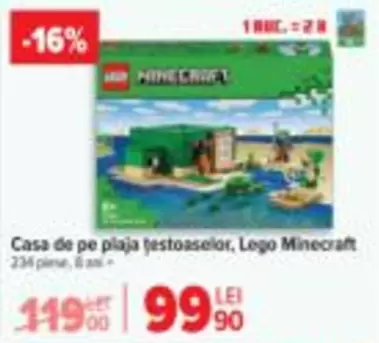 Lego - Casa de pe plaja testoaselor,  Minecraft
