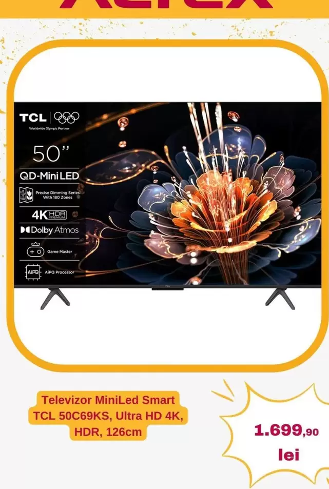 Game - MiniLed Smart TCL 50C69KS, Ultra HD 4K, HDR, 126cm