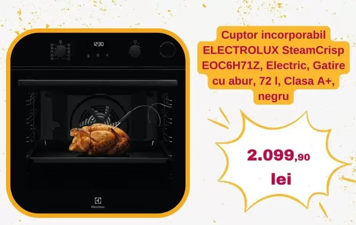 Electrolux - SteamCrisp EOC6H71Z, Electric, Gatire cu abur, 72 l, Clasa A+