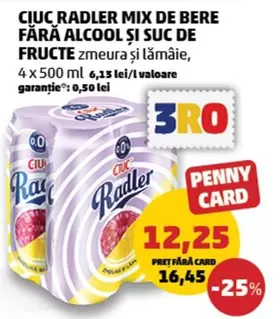 RADLER MIX DE BERE FĂRĂ ALCOOL ȘI SUC DE FRUCTE