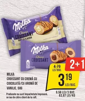 Milka - CROISSANT CU CREMĂ CU CIOCOLATA/CU AROMA DE VANILIE