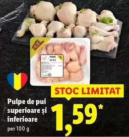 Pulpe de pui superioare și inferioare