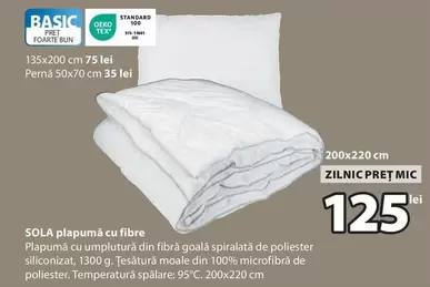 SOLA plapumă cu fibre