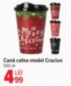 Cana cafea model Craciun