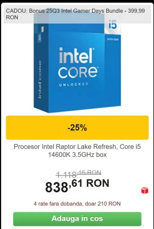 Intel - Raptor Lake Refresh, Core i5 14600K