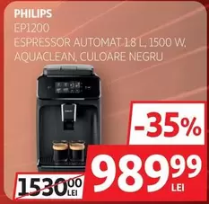 Philips - EP1200 ESPRESSOR AUTOMAT 18 L, 1500 W, AQUACLEAN, CULOARE NEGRU