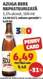 BERE NEPASTEURIZATĂ