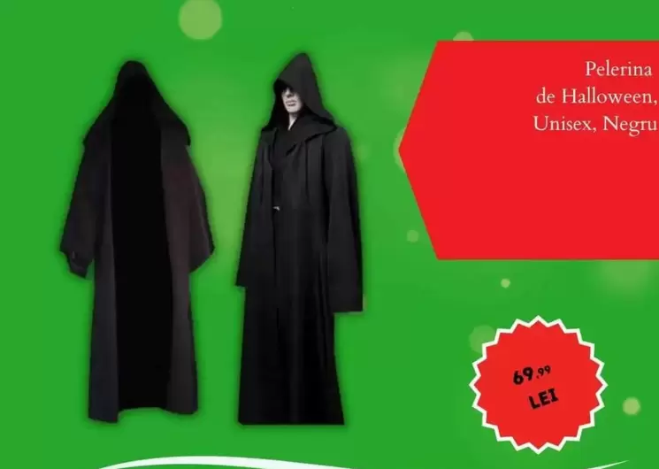 Pelerina de Halloween, Unisex, Negru