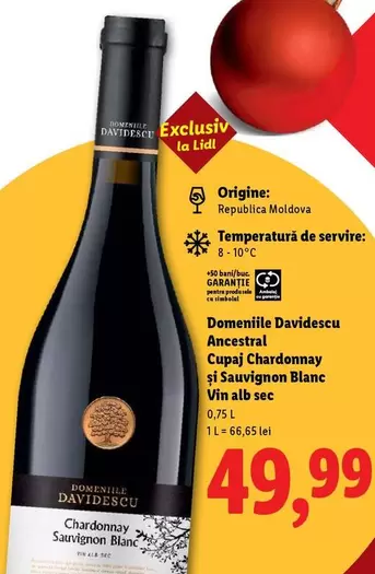 Alb - Cupaj Chardonnay și Sauvignon Blanc