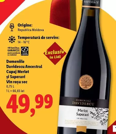 Cupaj Merlot şi Saperavi Vin roşu sec