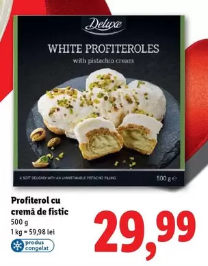 Profiterol cu cremă de fistic
