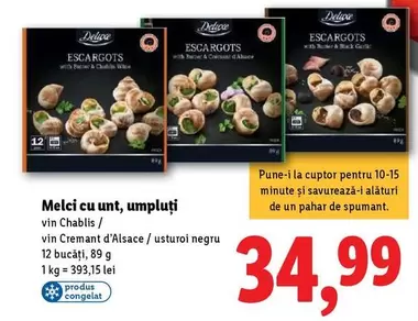 Melci cu unt, umpluți