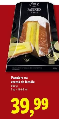 Pandoro cu cremă de lămâie