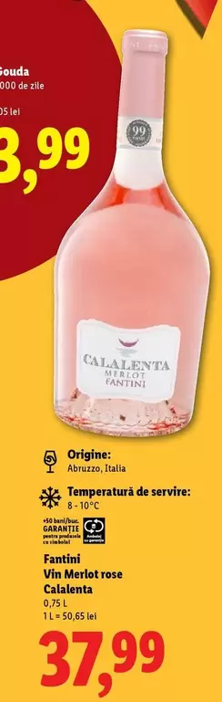 Vin Merlot rose Calalenta
