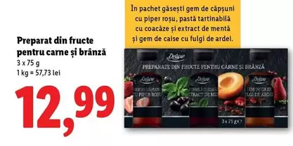 Preparat din fructe pentru carne și brânză
