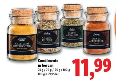 Condimente în borcan