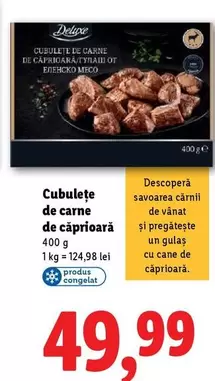 Cubuleţe de carne de căprioară