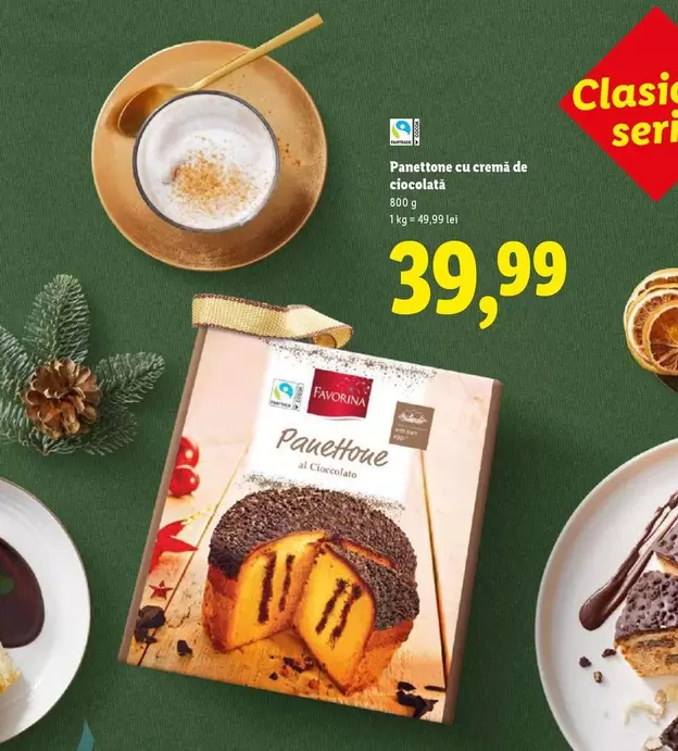 Panettone cu cremă de ciocolată
