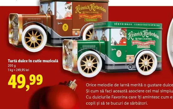 Turtă dulce în cutie muzicală