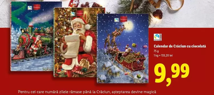 Calendar de Crăciun cu ciocolată