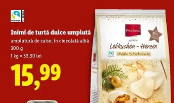 Inimi de turtă dulce umplută