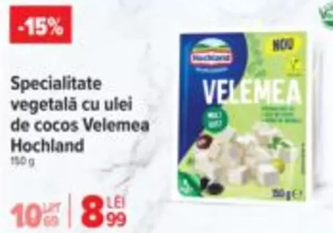 Specialitate vegetală cu ulei de cocos Velemea
