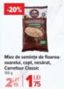 Miez de semințe de floarea-soarelui, copt, nesărat