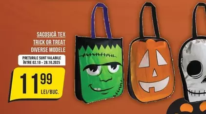 SACOSICĂ TEX TRICK OR TREAT DIVERSE MODELE