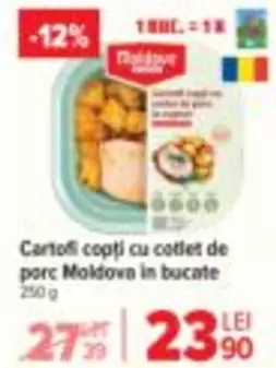 Cartofi copți cu cotlet de porc Moldova in bucate