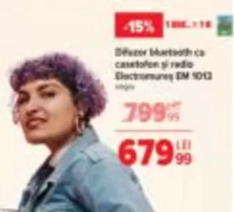 Difuzor bluetooth cu casetofon si radio EM 1013