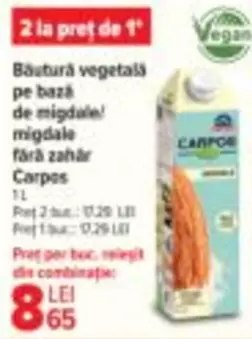 Bäutură vegetală pe bază de migdale