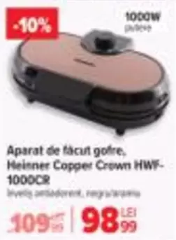Aparat de făcut gofre, Copper Crown HWF-1000CR