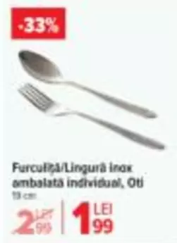Furculiță/Lingură inox ambalată individual