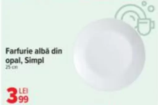 Farfurie albă din opal, Simpli