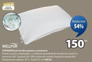 STROKKEN pernă din spumă cu memorie