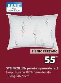 pernă cu pene de raţă