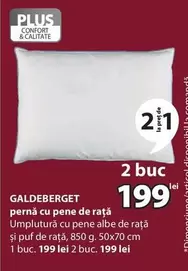 pernă cu pene de raţă